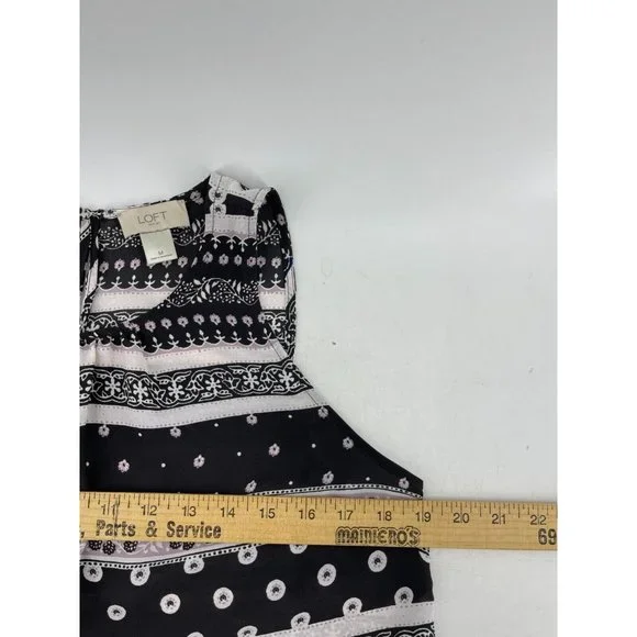 Ann Taylor Loft Women's Striped Floral Print Sleeveless Top Shirt Blouse Size M - Picture 9 of 12